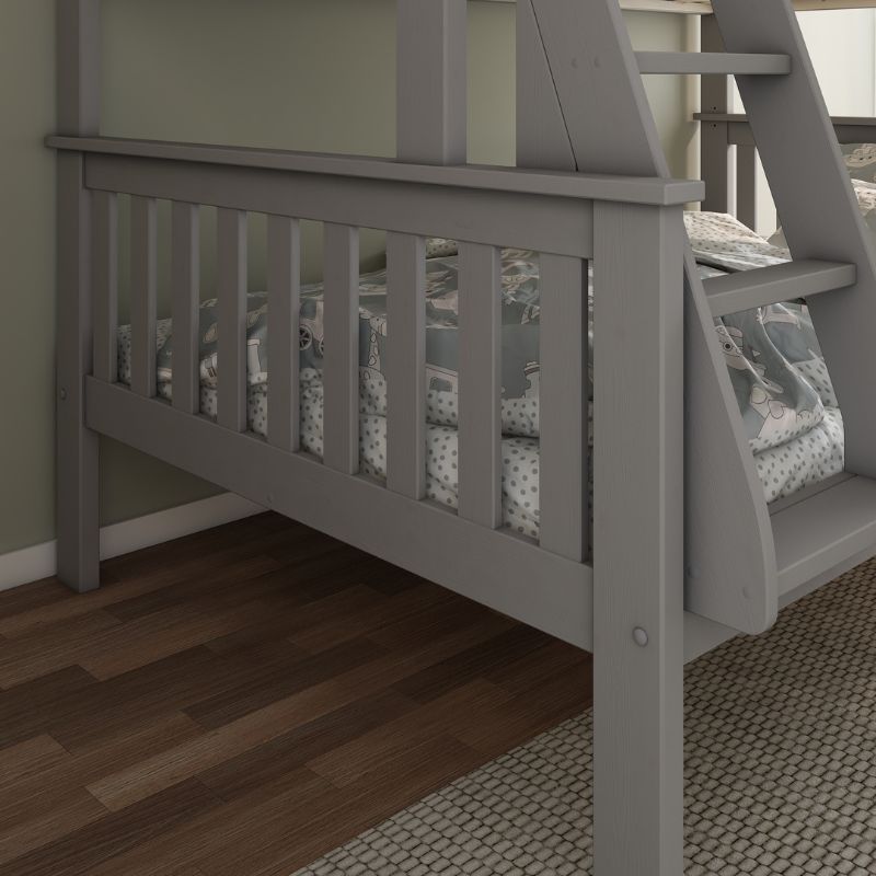 Bedmaster Carra Grey Wooden Triple Sleeper Bunk Bed - 3ft Single & 4ft Small Double