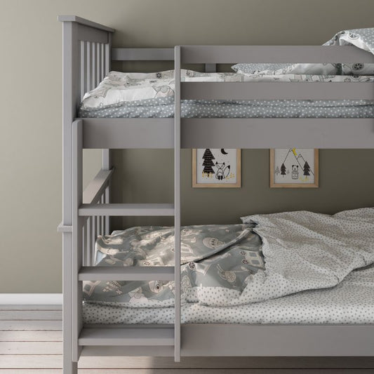 Bedmaster Carra Grey Bunk Bed – Solid Pine, Space-Saving Design