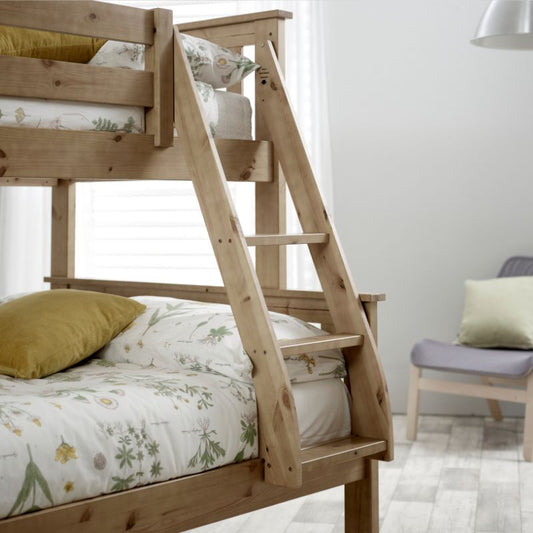 Bedmaster Carra Pine Wooden Triple Sleeper Bunk Bed - 3ft Single & 4ft Small Double