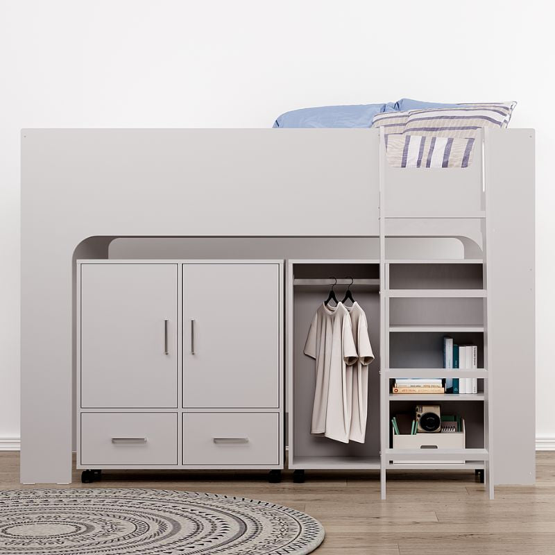 Flintshire Eden Grey Wooden Mid Sleeper Bed with Storage