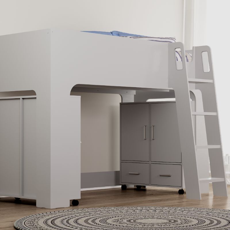 Flintshire Eden Grey Wooden Mid Sleeper Bed with Storage