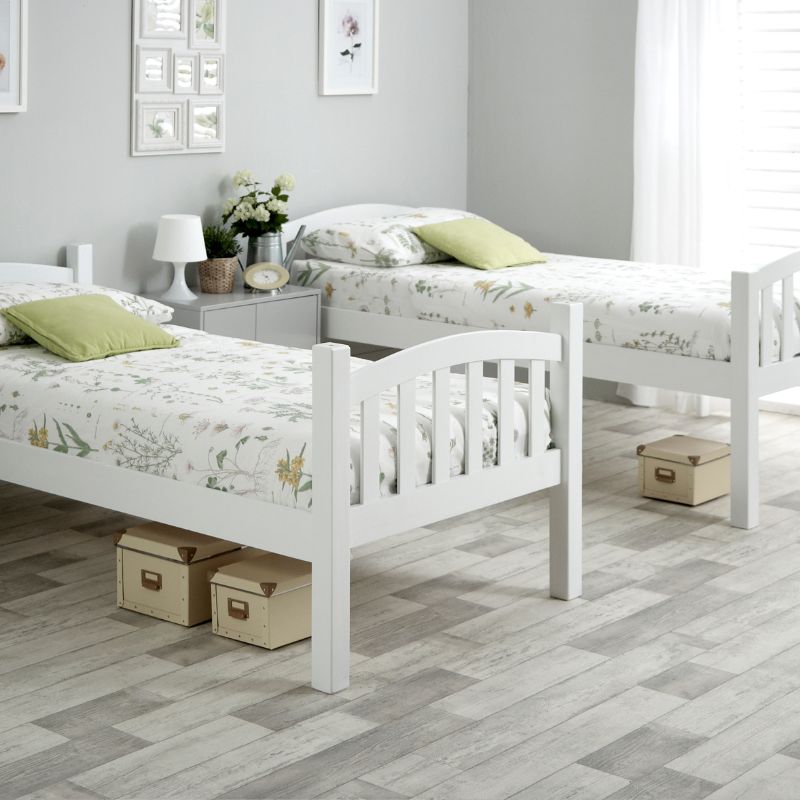 Bedmaster Mya White Wooden Bunk Bed – Stylish and Space-Saving