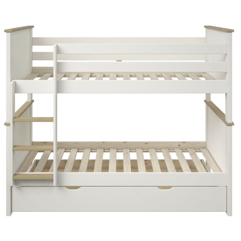 Kids Avenue Heritage Bunkbed - White & Oak Finish with Trundle