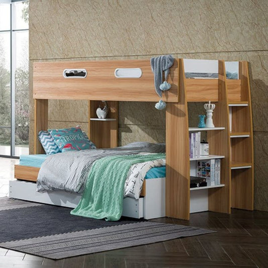 Aviator King Single Over Double Library Bunk Bed with Storage Trundle