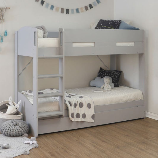 Flintshire Billie Grey Bunk Bed – Stylish Space-Saving Kids Bed with Trundle