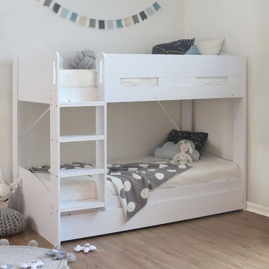 Flintshire Billie White Bunk Bed – Stylish Space-Saving Kids Bed with Trundle