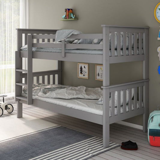 Bedmaster Carra Grey Bunk Bed – Solid Pine, Space-Saving Design