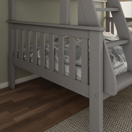 Bedmaster Carra Grey Wooden Triple Sleeper Bunk Bed - 3ft Single & 4ft Small Double