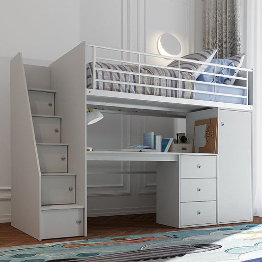 Flintshire Dakota Grey High Sleeper Bed with Desk and Storage