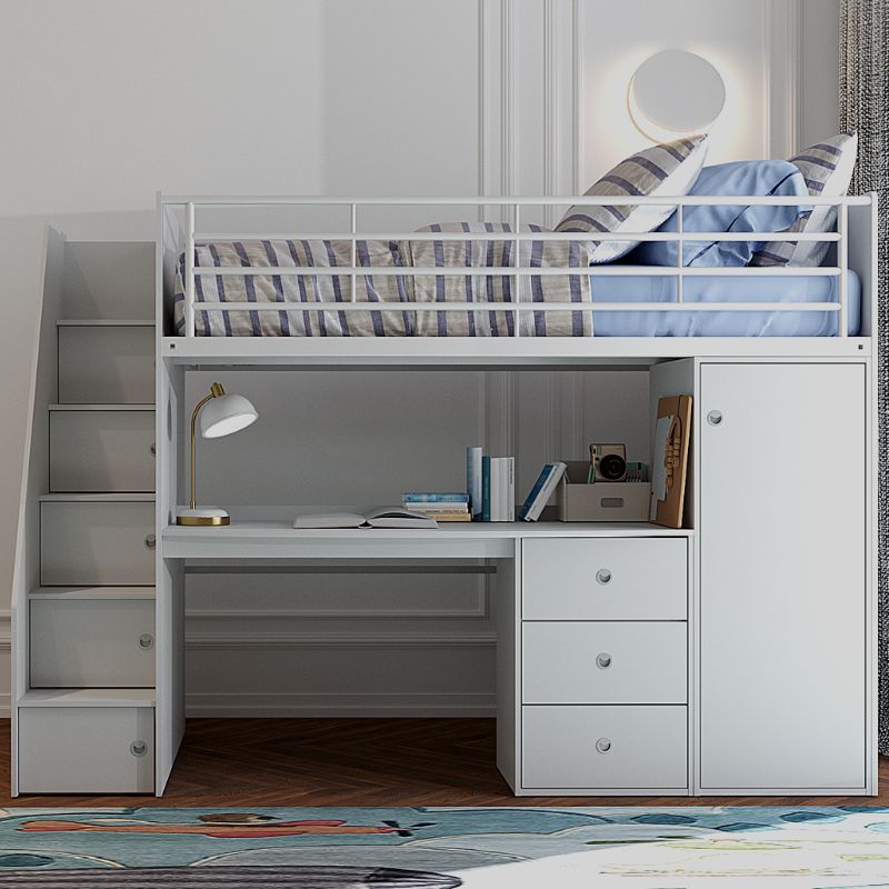 Flintshire Dakota Grey High Sleeper Bed with Desk and Storage