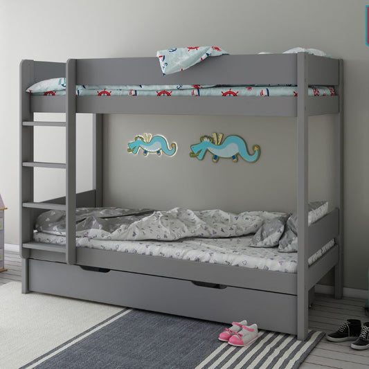 Kids Avenue Estella Grey Bunk Bed with Drawer