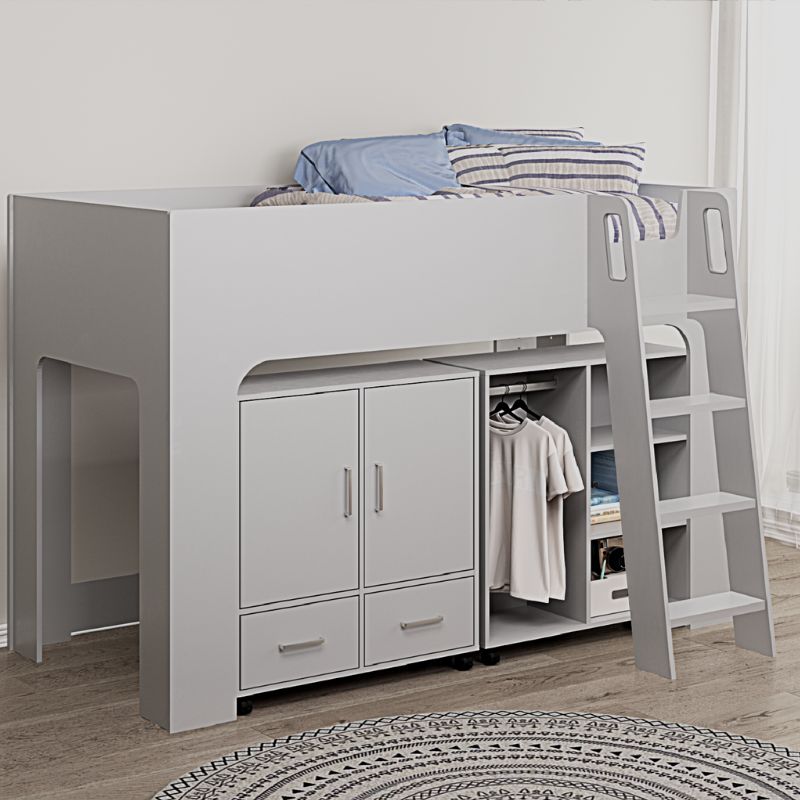 Flintshire Eden Grey Wooden Mid Sleeper Bed with Storage