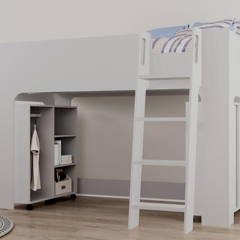 Flintshire Eden Grey Wooden Mid Sleeper Bed with Storage
