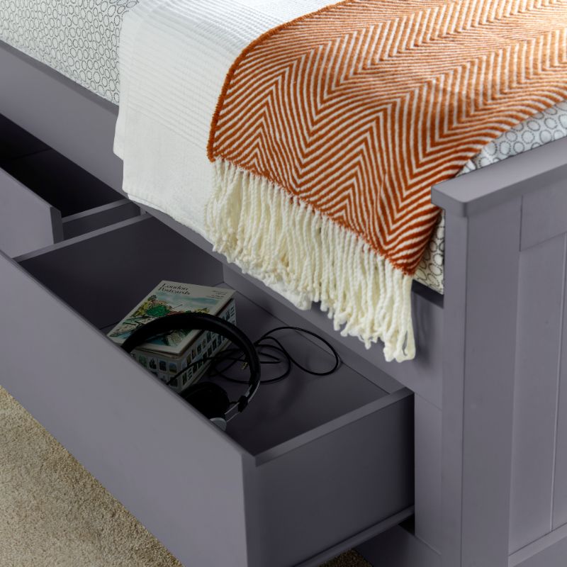 Bedmaster Enzo Grey Wooden 3 Drawer Storage Bed – Stylish & Space-Saving Single Bed