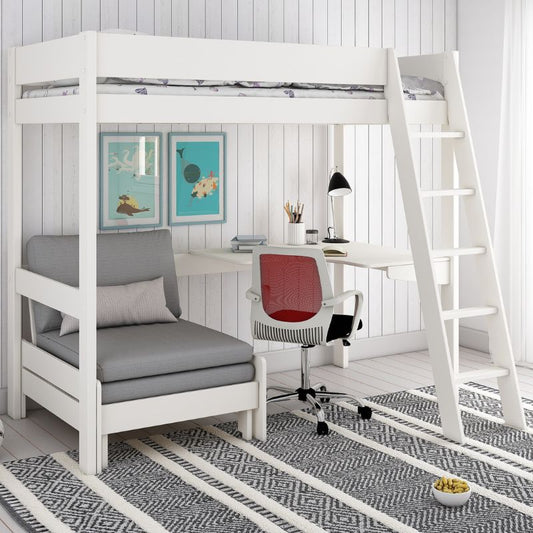 Kids Avenue Estella White High Sleeper with Sofa Bed