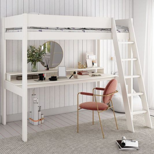 Kids Avenue Estella White High Sleeper with Gaming Desk