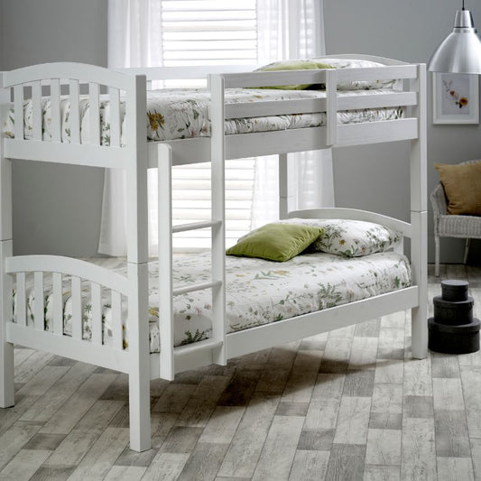 Bedmaster Mya White Wooden Bunk Bed – Stylish and Space-Saving