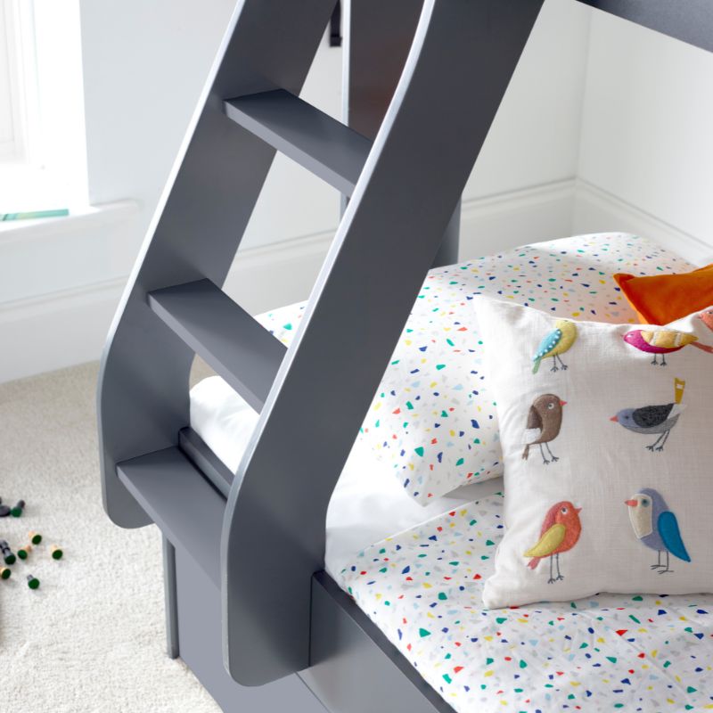 Bedmaster Oliver Grey Triple Sleeper Bunk Bed with Storage Drawer