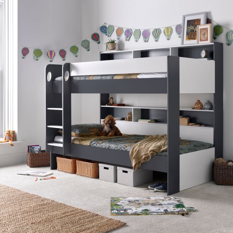 Bedmaster Oliver Grey and White Bunk Bed – Space-Saving Kids Bed