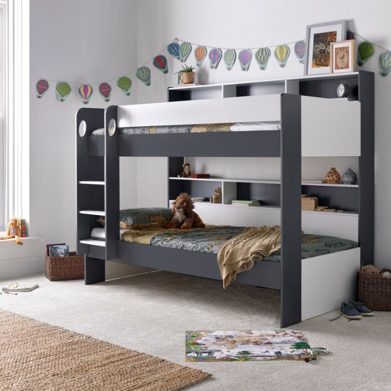 Bedmaster Oliver Grey and White Bunk Bed – Space-Saving Kids Bed