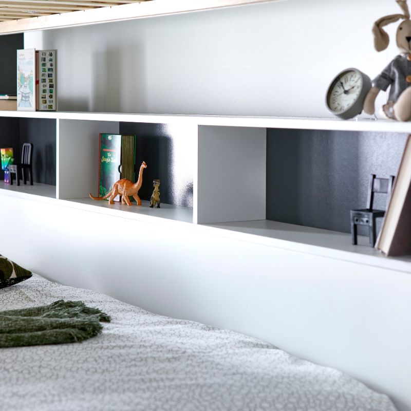 Bedmaster Oliver Grey and White Triple Sleeper Bunk Bed with Storage Drawer