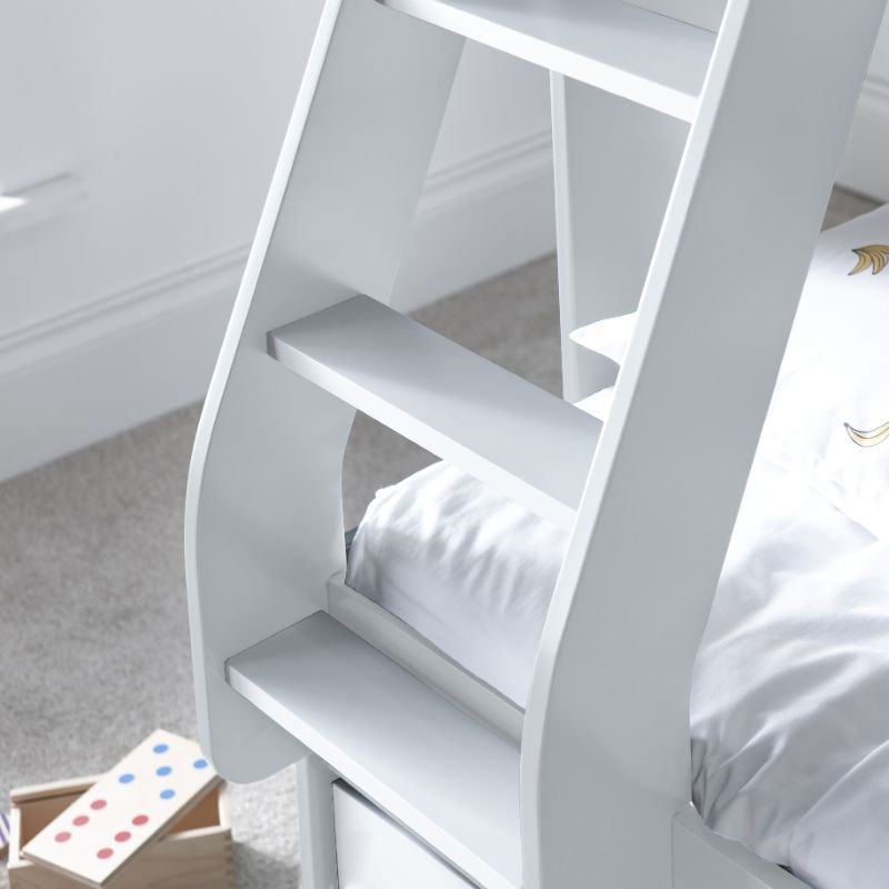 Bedmaster Oliver White Triple Sleeper Bunk Bed with Storage Drawer