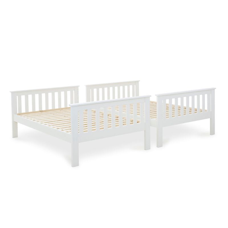 Bedmaster Oslo White Wooden Quadruple Bunk Bed – 4 Sleeper Space-Saving Bed Frame