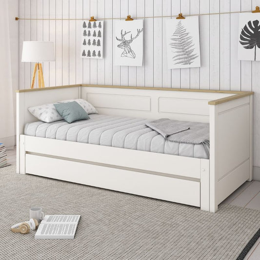Kids Avenue Heritage Daybed – White & Oak Finish with Drawer